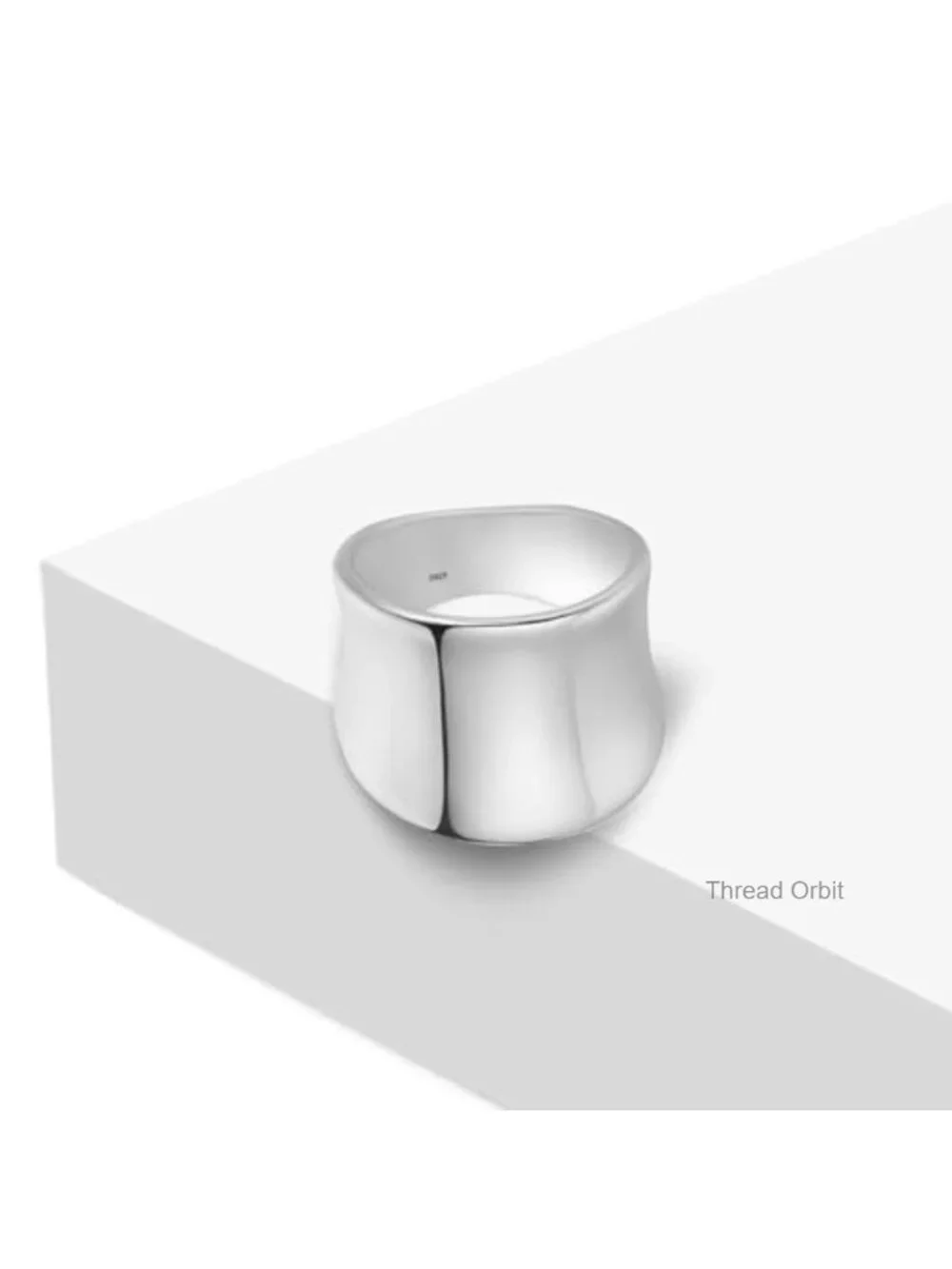 S925 Sterling Silver Chunky Band Ring Unisex Adjustable Thumb Ring